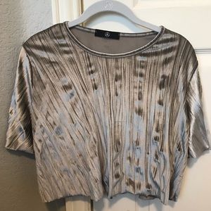 Silver velvet top